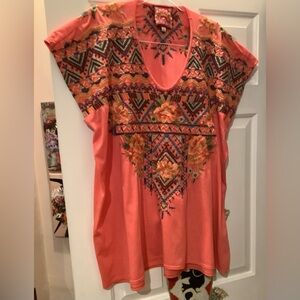 Johnny Was Sleeveless Tunic With Intricate  Embroidery, Size 2X, Vintage.